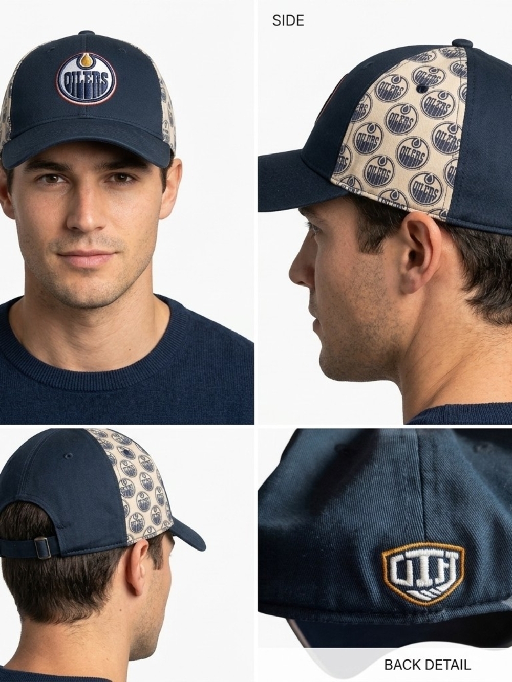 Old Time Hockey Edmonton Oilers Navy Blue Logo Cap
